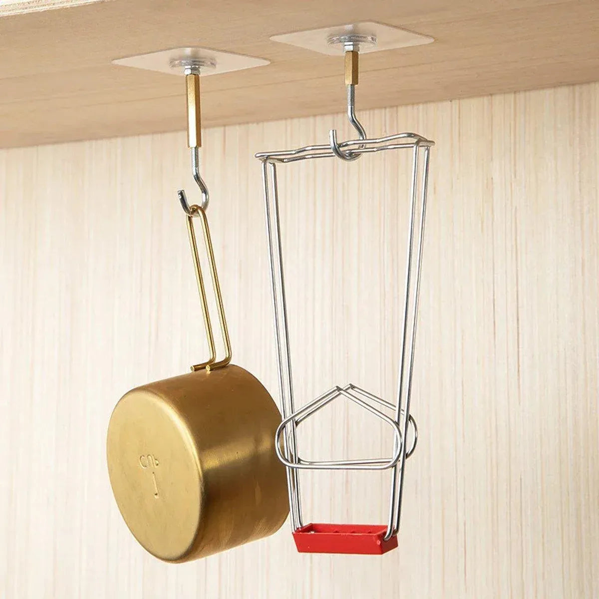 Premium 12 Pack Open Stainless Steel Self Adhesive Ceiling Hooks Heavy Duty
