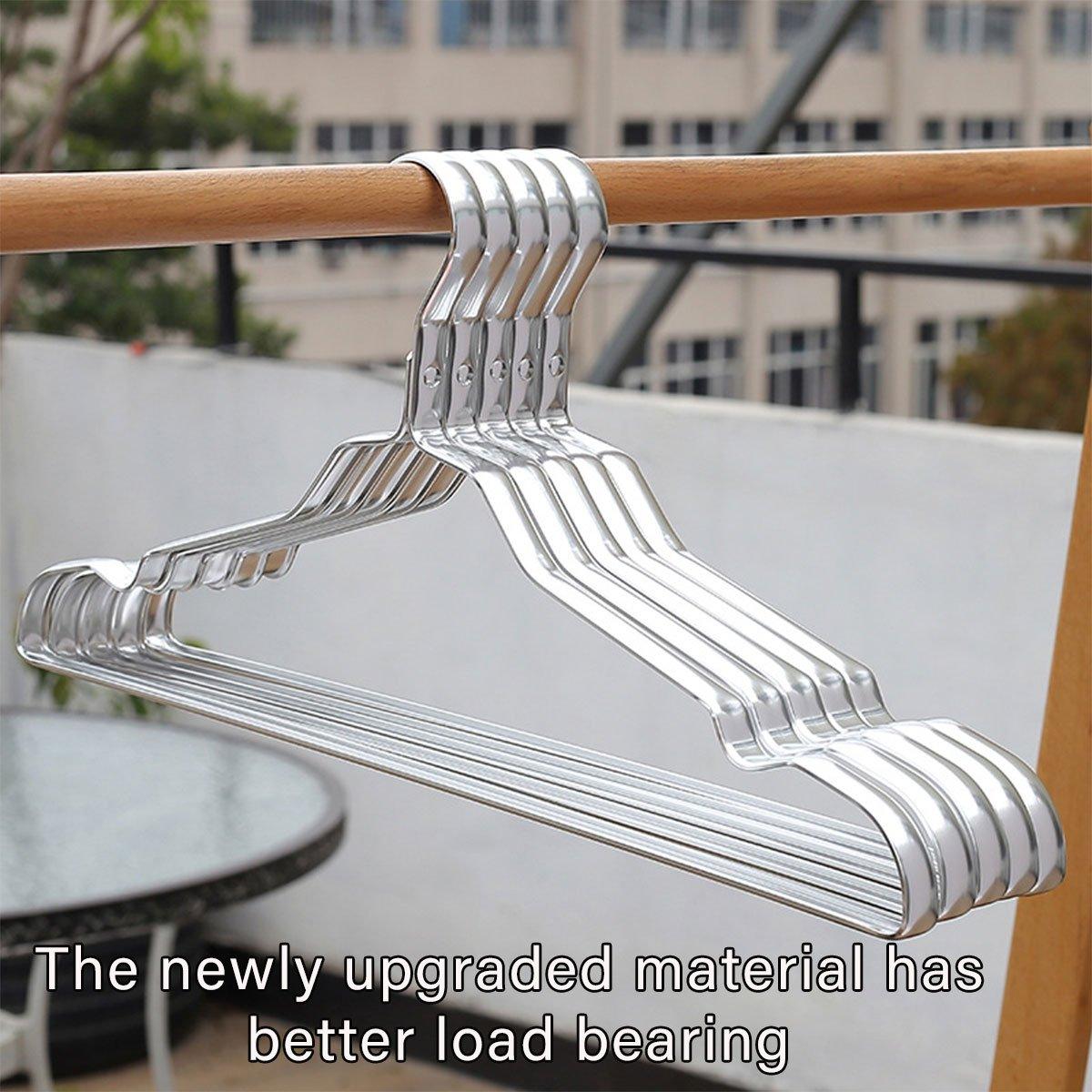 10PCS Metal Clothing Hangers Anti-slip Aluminium Alloy Drying Rack Coat Hanger - Champagne Gold - SuperSaverAU - view 3