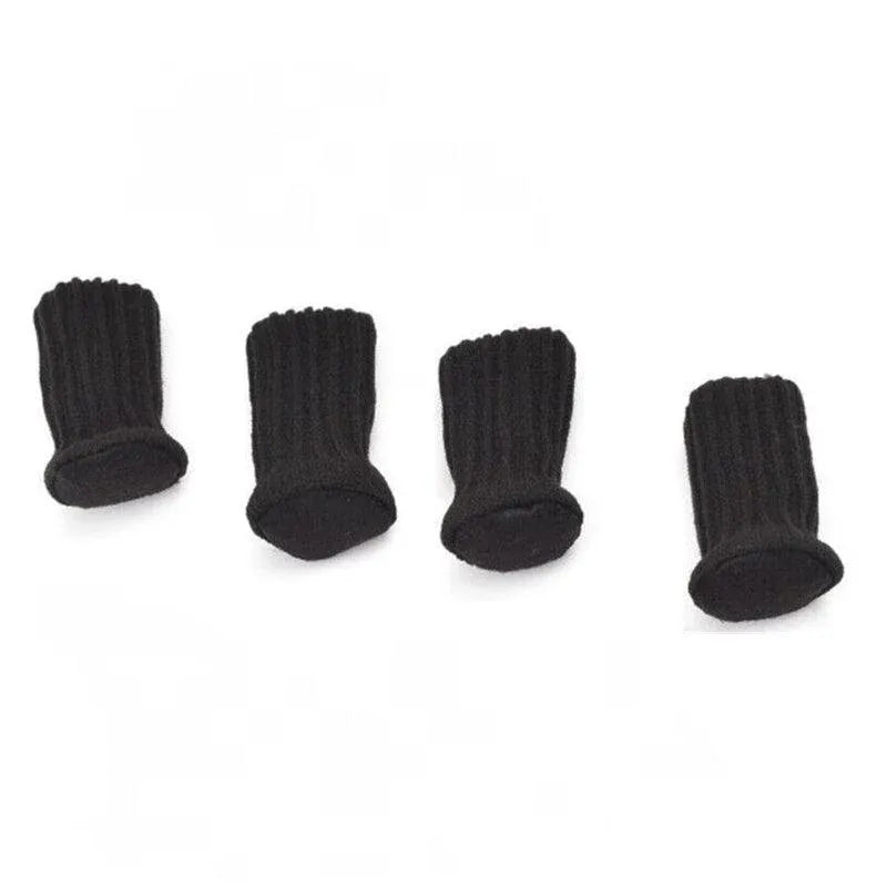 24Pcs Knitted Table Chair Leg Socks Sleeve Floor Protector Furniture Feet Covers - Black - SuperSaverAU - view 1