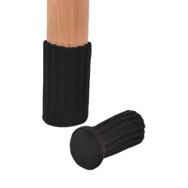 24Pcs Knitted Table Chair Leg Socks Sleeve Floor Protector Furniture Feet Covers - Black - SuperSaverAU - view 5