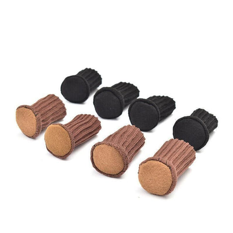 Premium 24 Pack Brown Knitted Chair Leg Socks Floor Protectors 7x4cm