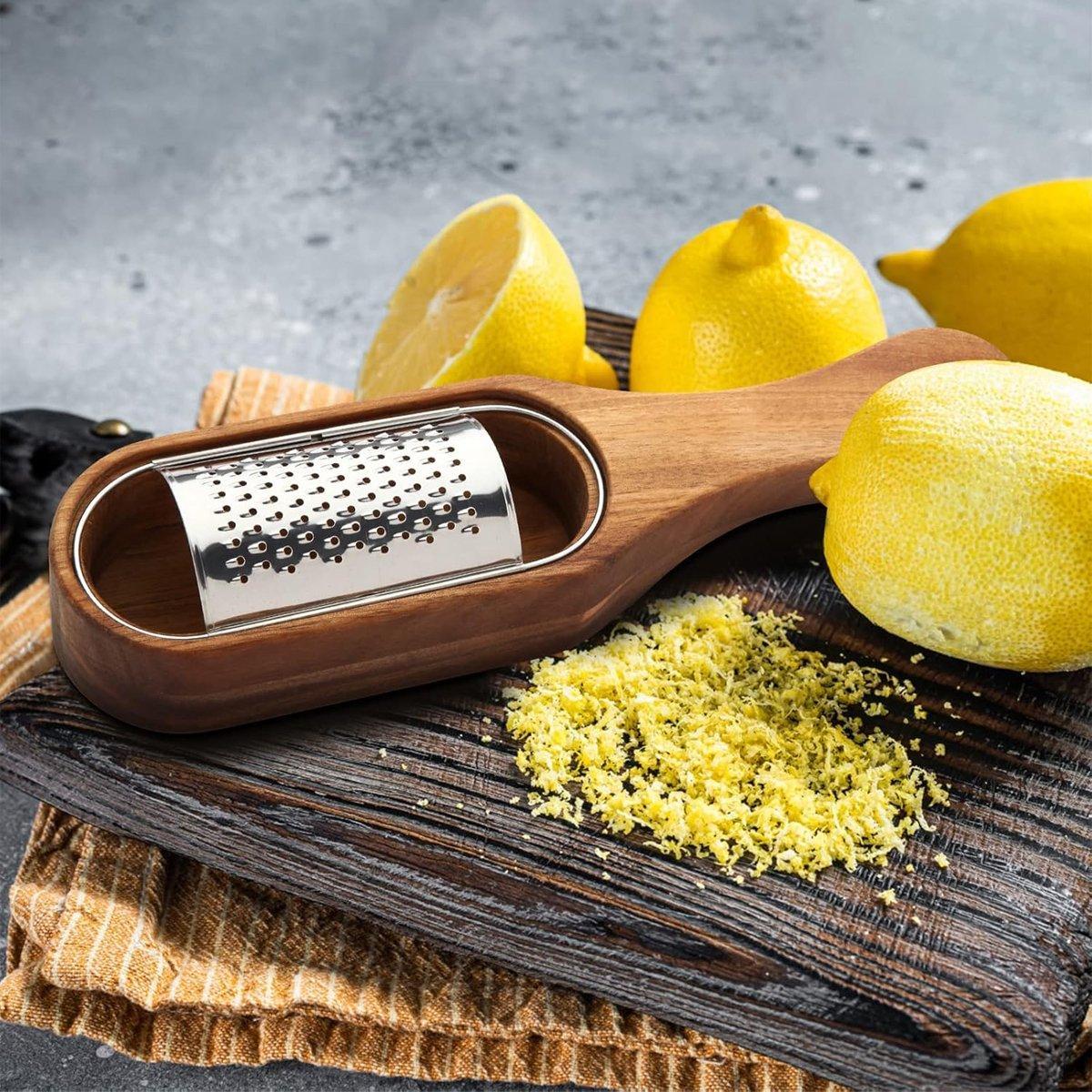 Premium Stainless Steel Cheese Grater 27.5 cm with Acacia Wood Handle - SuperSaverAU - view 4
