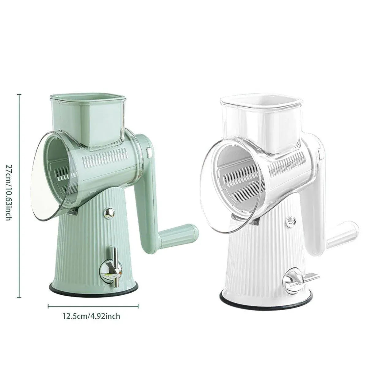 Premium Hand-Crank Vegetable Cutter – Green with 10 Blades