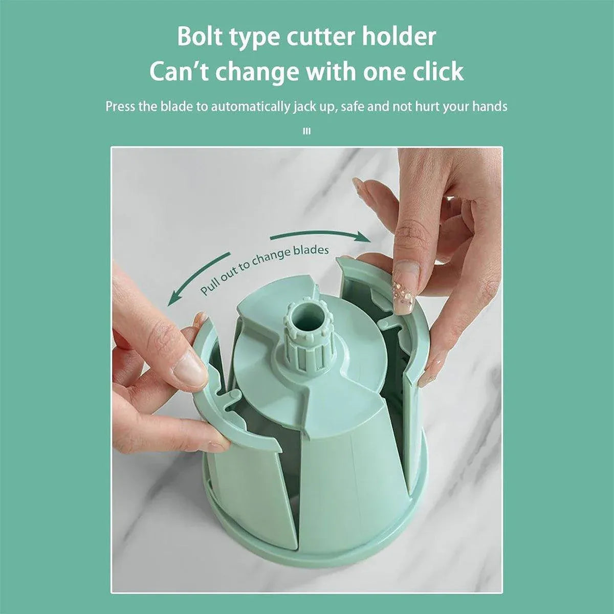 Premium Hand-Crank Vegetable Cutter – White with 10 Blades