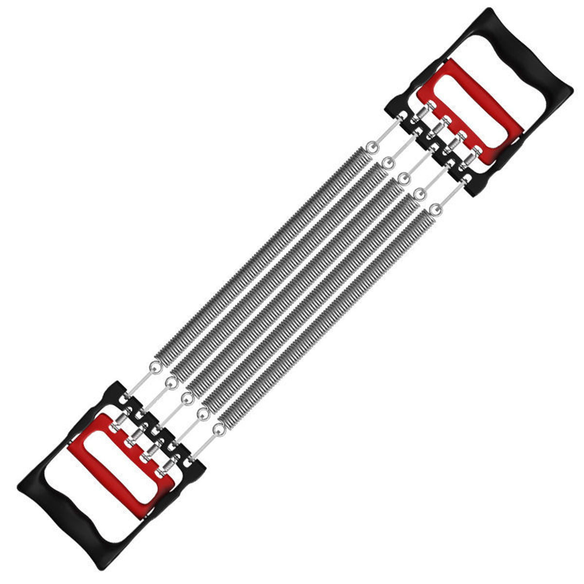 Premium Spring Chest Expander & Hand Grip Strengthener with Non-Slip Handles - Red/Black