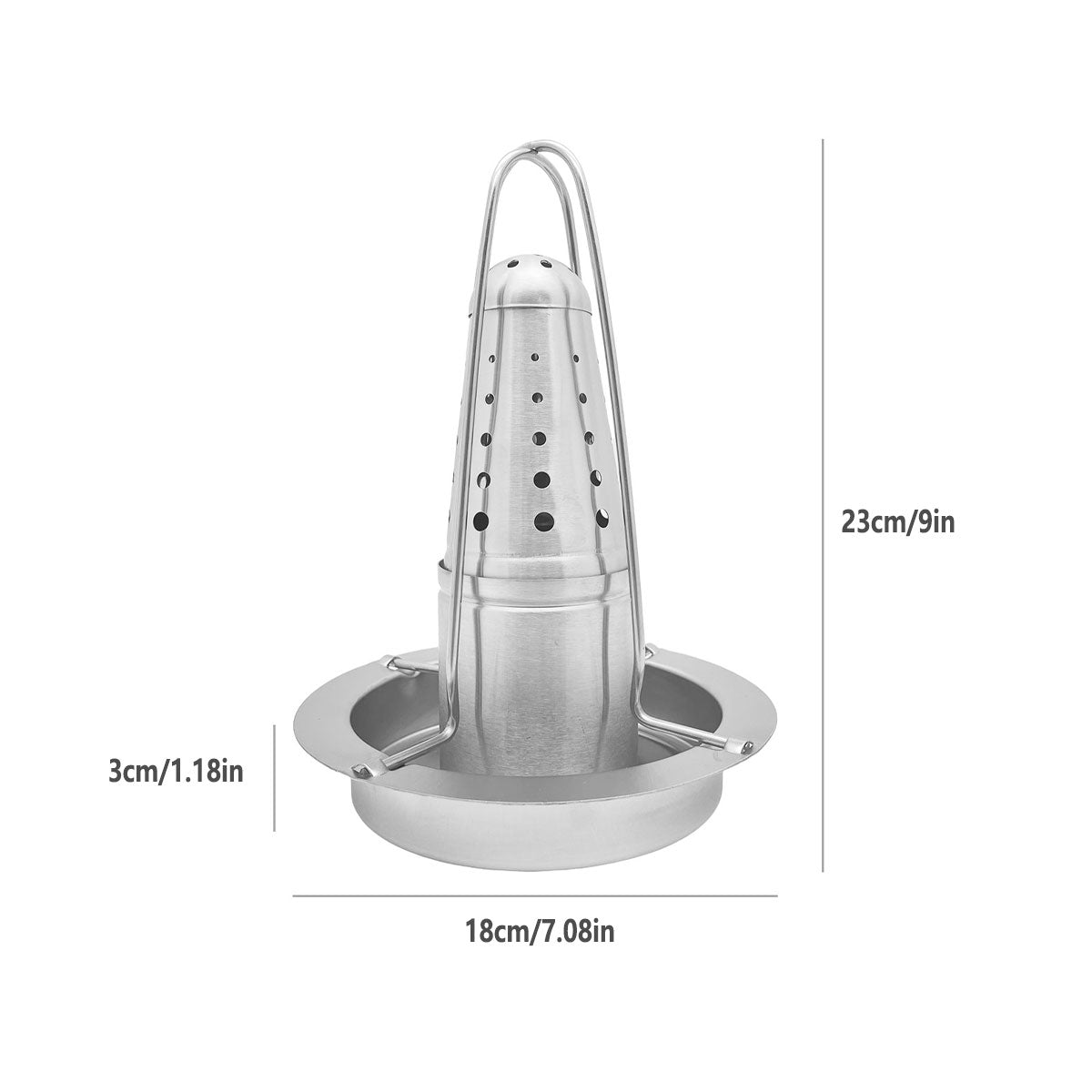 Stainless Steel Chicken Grill Rack 23x18x3cm Portable BBQ Roaster Outdoor - SuperSaverAU - view 2