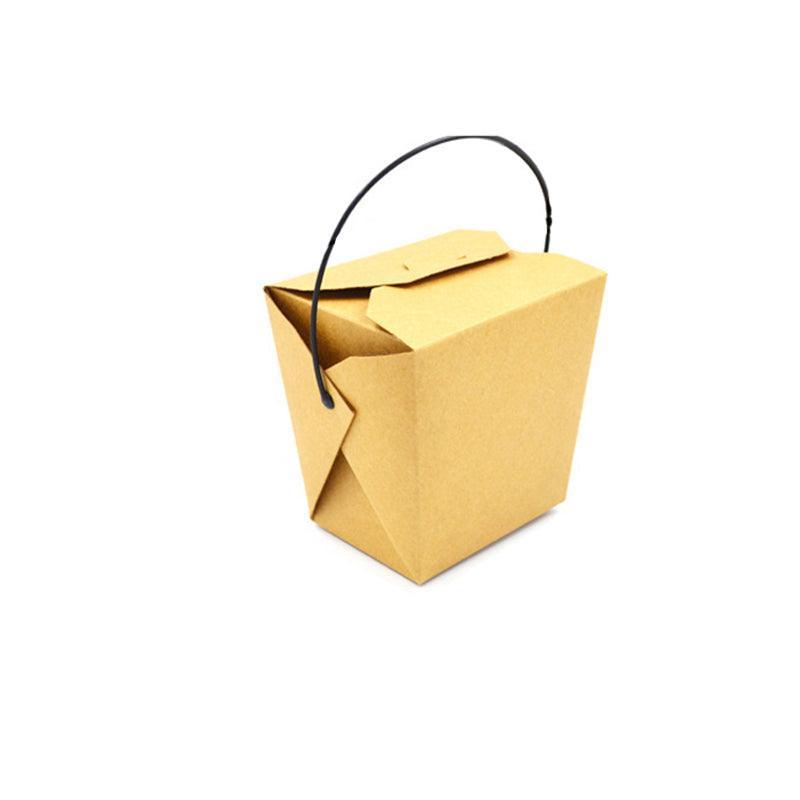 30PCS Kraft Paper Noodle Boxes with Handle Disposable Takeaway Food Containers - 450ml - SuperSaverAU - view 3