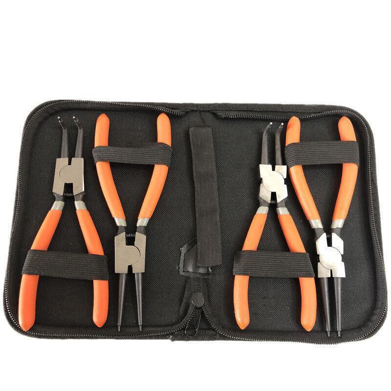 Premium 4 Piece 7 Inch Circlip Plier Set with Storage Wallet