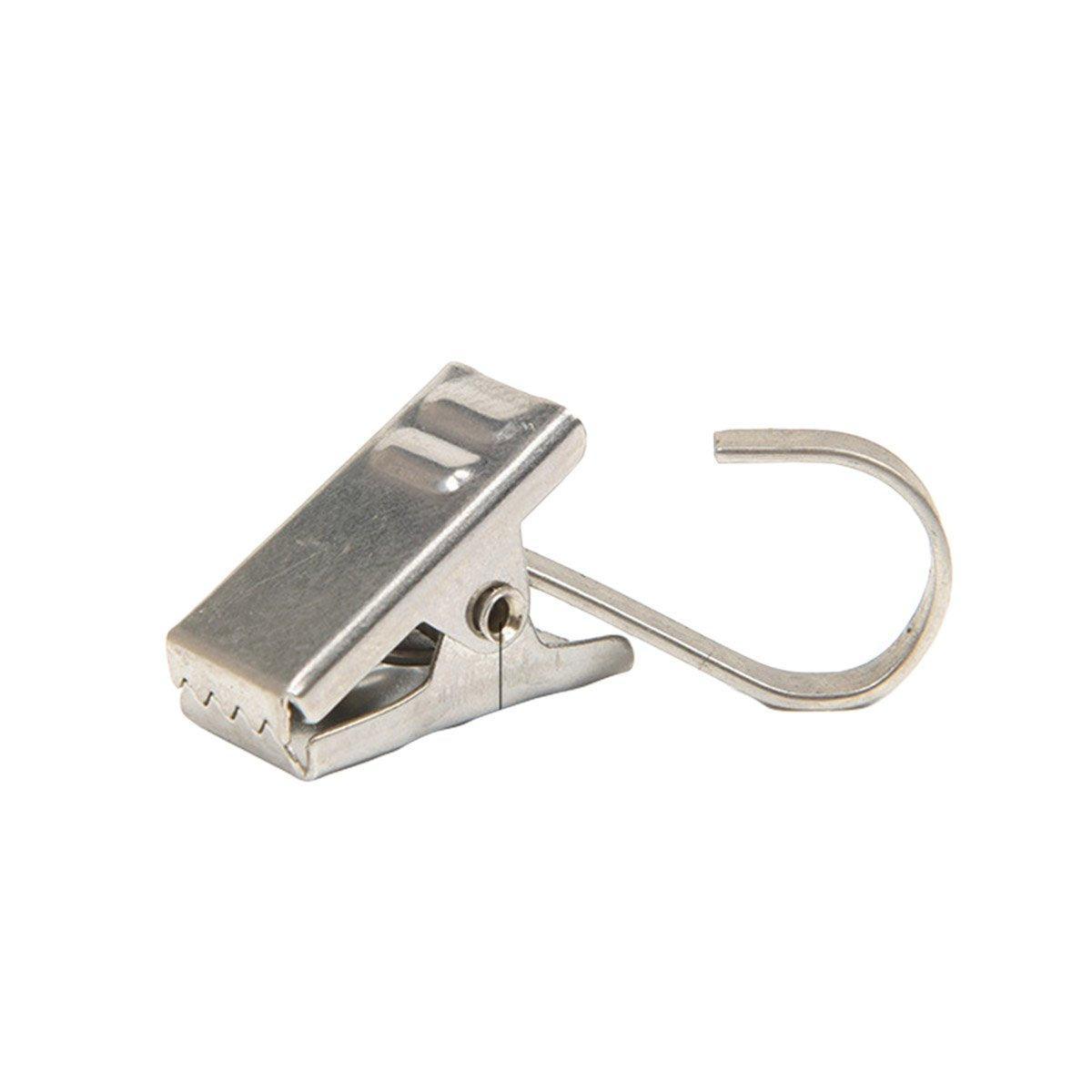 Premium 50 Pack Stainless Steel Curtain Clip Hooks Silver White Strong Load Bearing