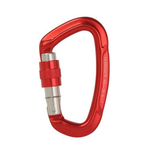 Premium Black 25KN Screwgate Locking Aluminium D Ring Climbing Carabiner 101x58mm