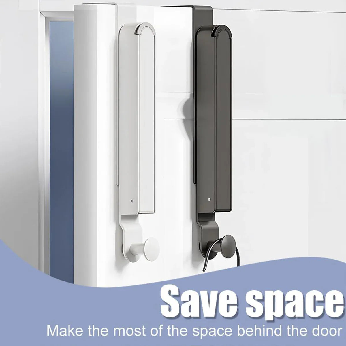 Premium Grey Folding Behind Door Hook Hanger Clothes Hat Wall Organiser