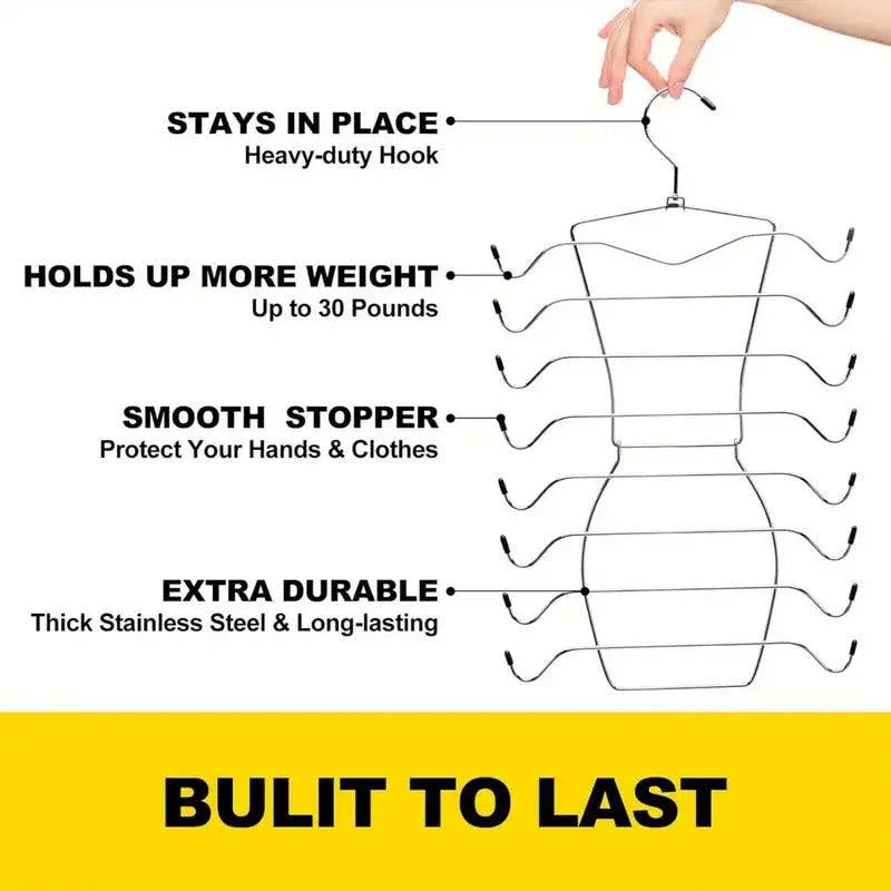 Premium 8-Tier Stainless Steel Clothes Hangers – 2 Pack
