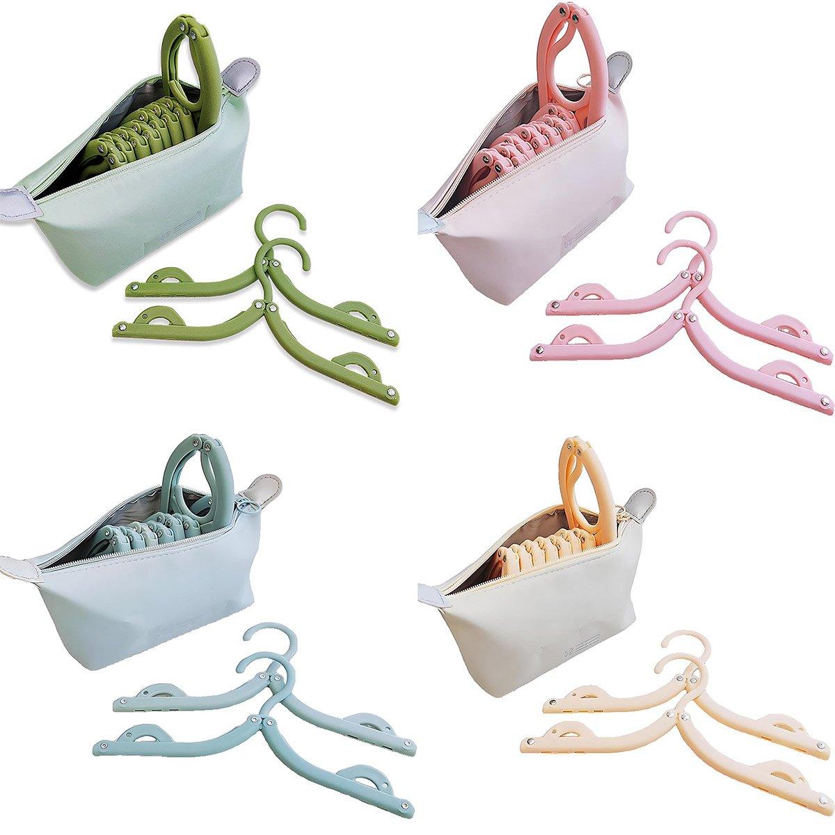 Premium Portable Folding Clothes Hangers – Blue 8 Pack with Storage Bag