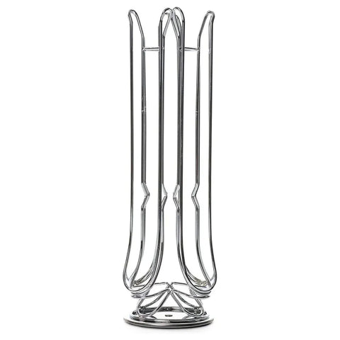 Premium Silver 24 Pod Rotating Coffee Capsule Holder Rack
