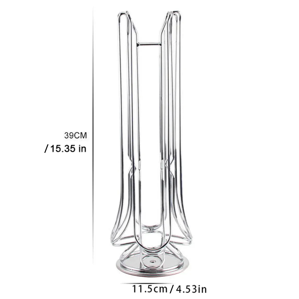 Premium Silver 24 Pod Rotating Coffee Capsule Holder Rack