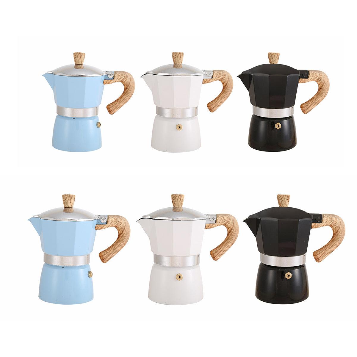 Portable Coffee Maker Wood Grain Handle Outdoor Manual Espresso Machine Camping - Beige-300ml - SuperSaverAU - view 2