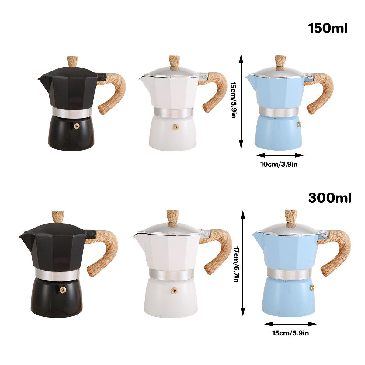 Portable Coffee Maker Wood Grain Handle Outdoor Manual Espresso Machine Camping - Beige-300ml - SuperSaverAU - view 3