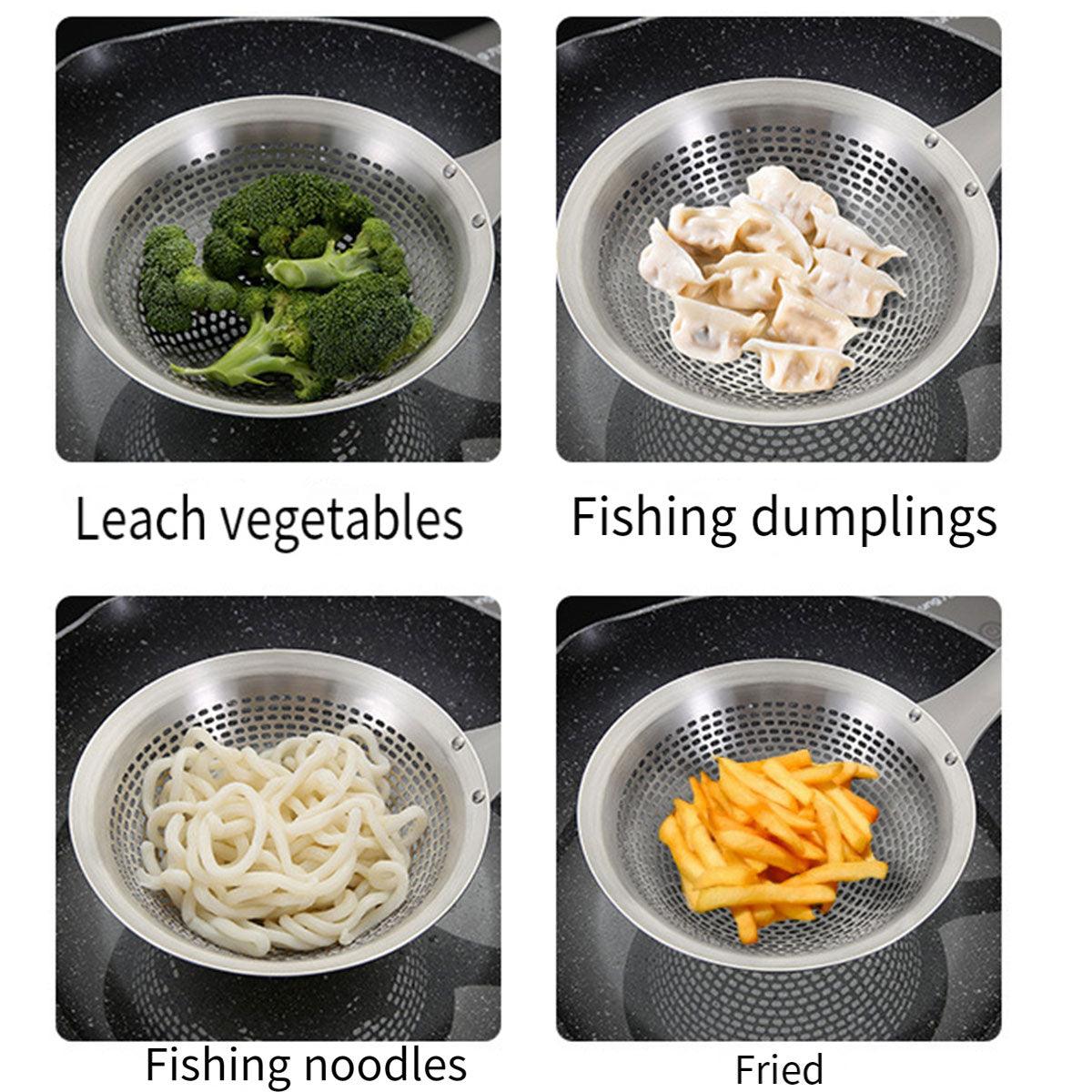 304 Stainless Steel Colander 5.5 Inch with Long Anti-Scald Handle & Thick Mesh - SuperSaverAU - view 4