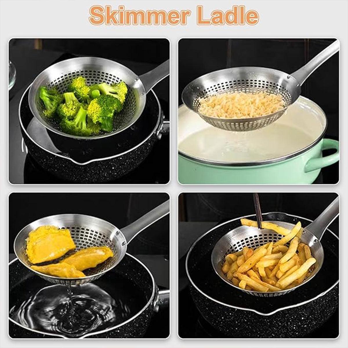 304 Stainless Steel Colander 5.5 Inch with Long Anti-Scald Handle & Thick Mesh - SuperSaverAU - view 5