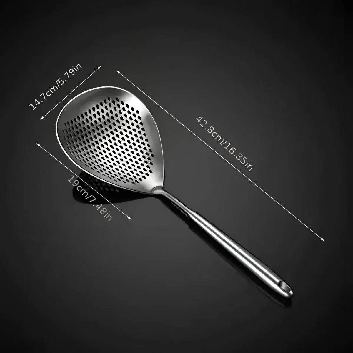 Premium 304 Stainless Steel Colander Strainer Spoon – Long Handle
