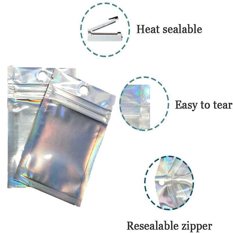 Premium Iridescent Resealable Zip Bags – 7 x 10cm, 200 Pack