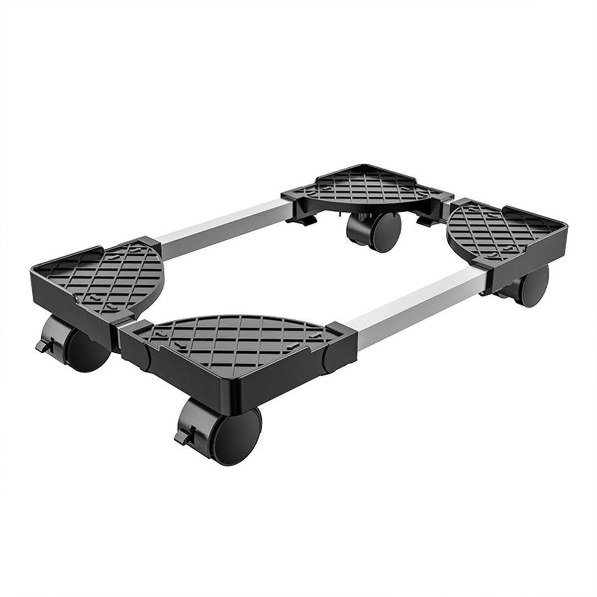 Premium Adjustable Computer Tower Stand – Black with Wheels