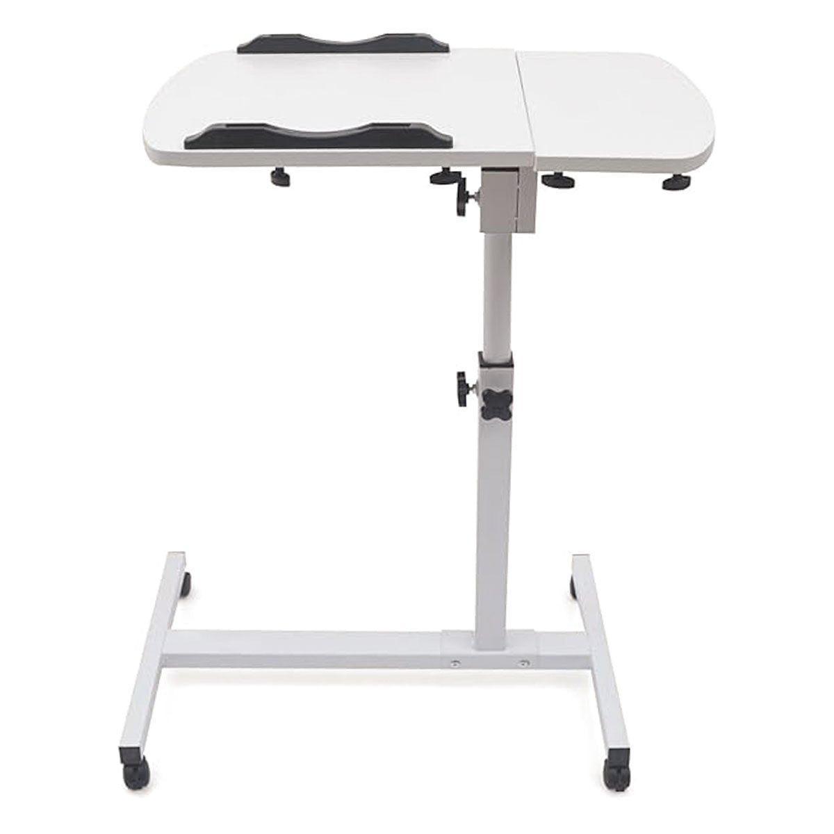 Adjustable Folding Computer Desk Stand Floor-Standing Movable Bedside Table - Black - SuperSaverAU - view 7