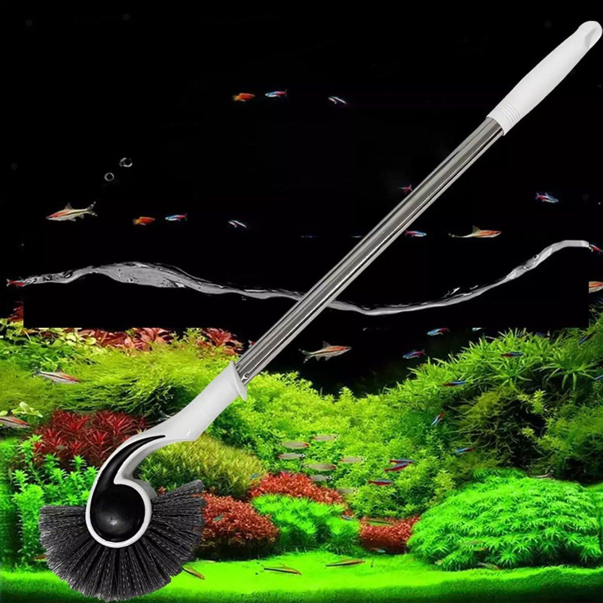 Premium Fish Tank Cleaning Tool with 125cm Handle & Conch Brush