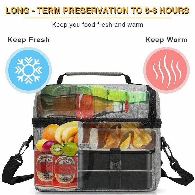 Premium Insulated Lunch Bag Cooler - Wine Red, 8L