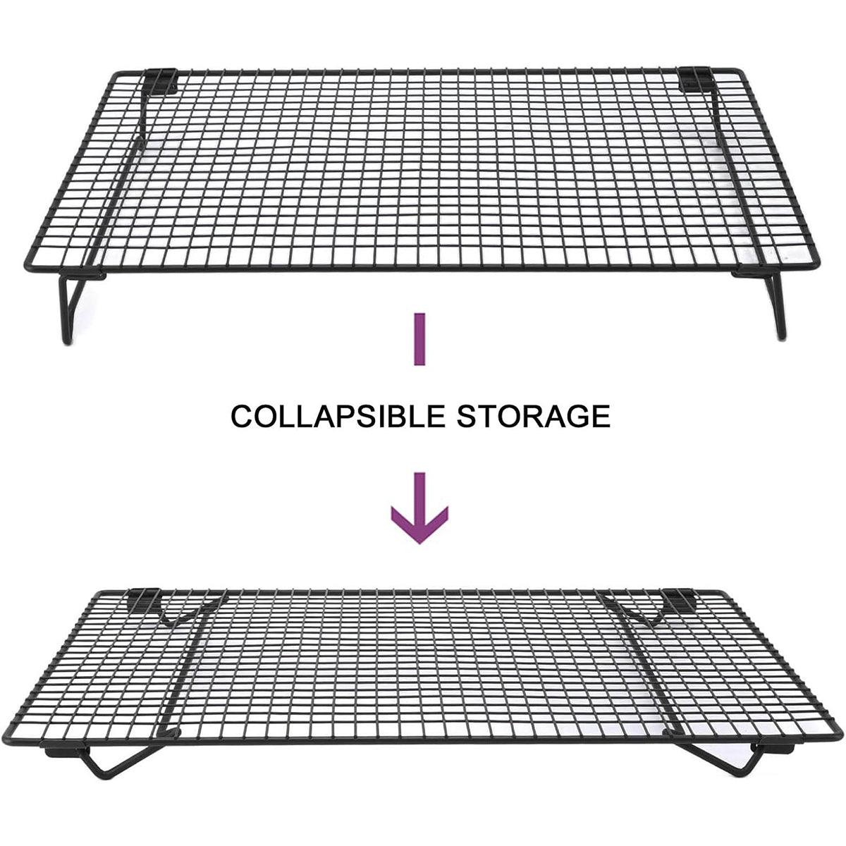 Premium Collapsible Black Mesh Cake Cooling Rack