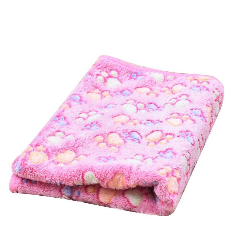 Premium Paw Print Fleece Pet Blanket - Brown Large