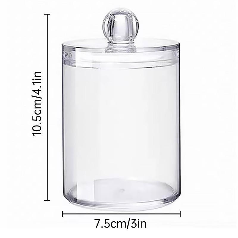 Premium Transparent Cotton Pad & Swab Storage Boxes with Lids - 4pcs