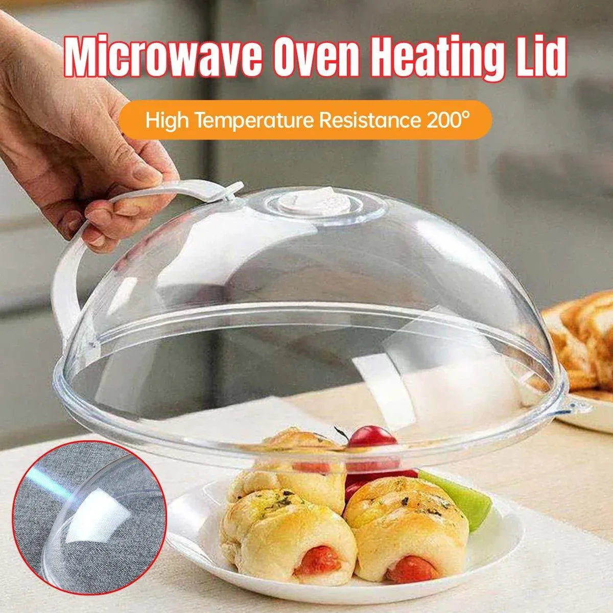 Premium Microwave Splash Proof Cover – Transparent 26cm