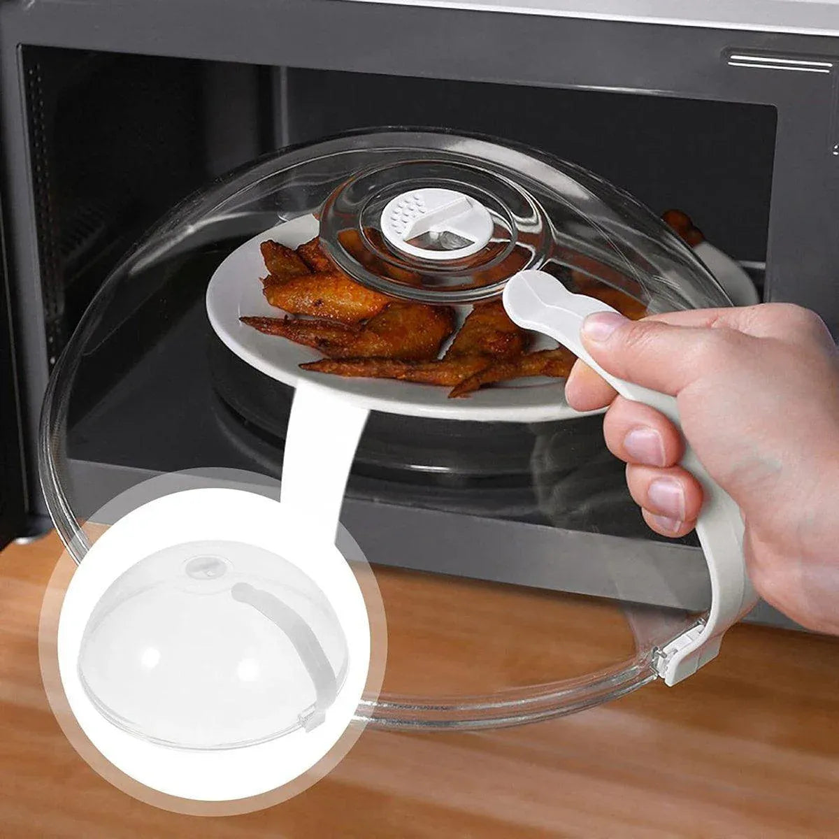 Premium Microwave Splash Proof Cover – Transparent 26cm