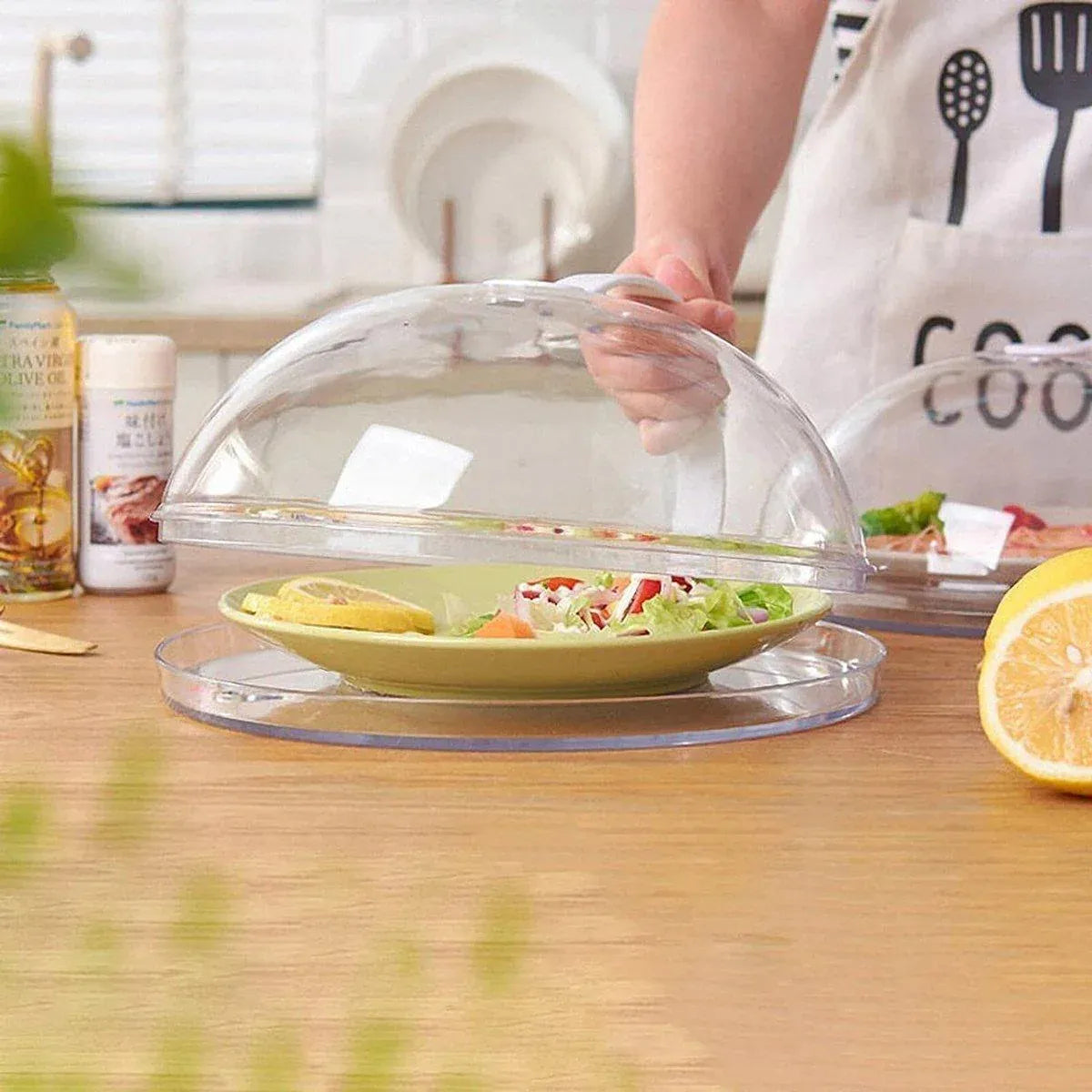Premium Microwave Splash Proof Cover – Transparent 26cm