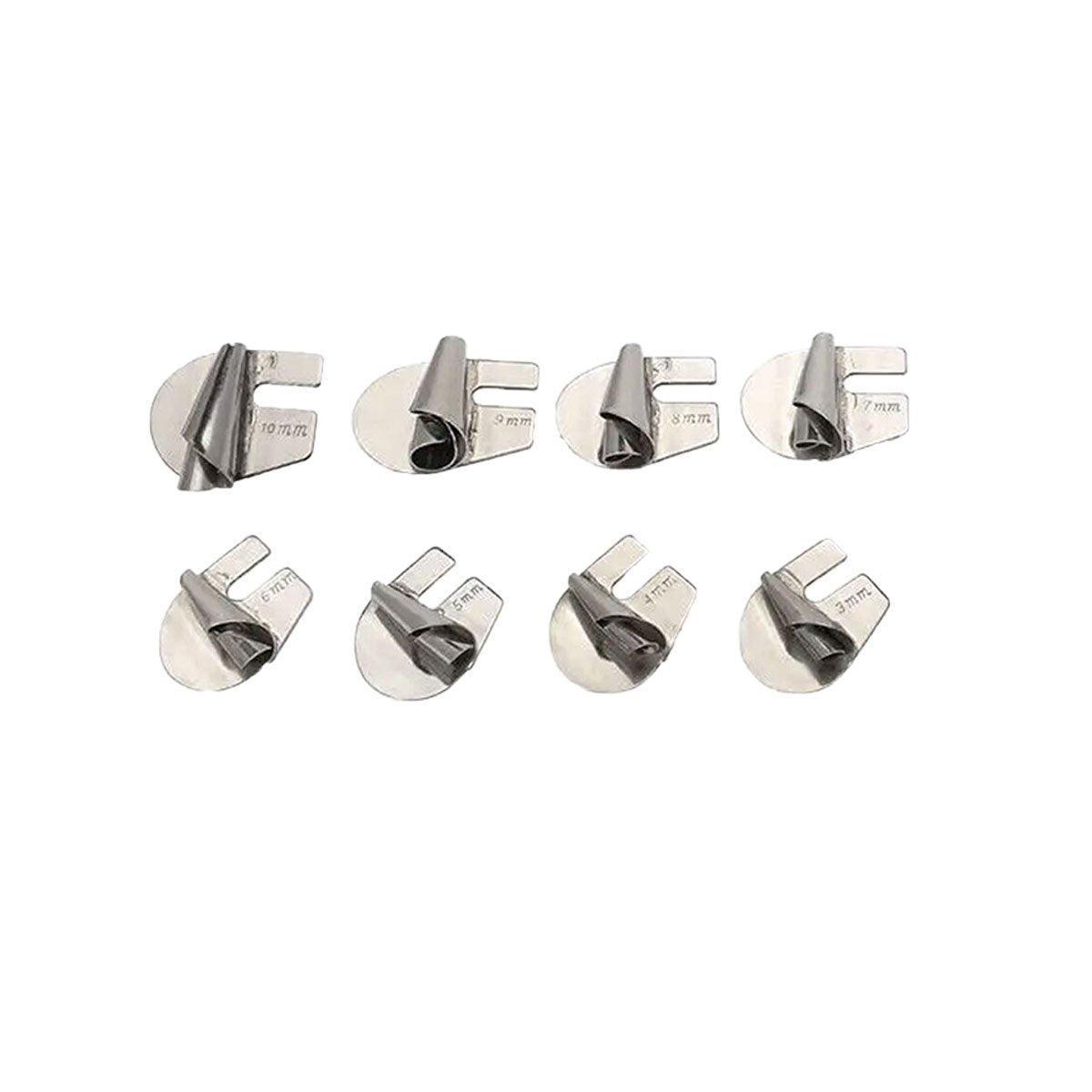 Premium Sewing Machine Spiral Flanger Attachment Set – 8 Pieces