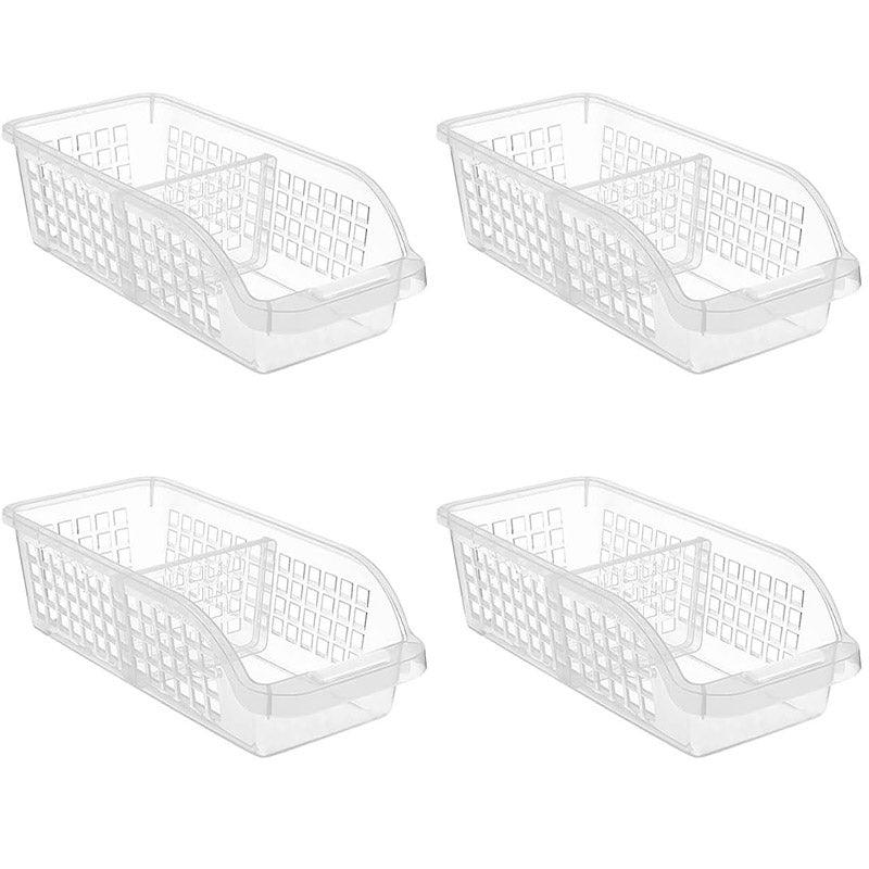 Transparent 4pcs Refrigerator Storage Box Set, 30x13.5x8.5cm, Adjustable Dividers - SuperSaverAU - view 2