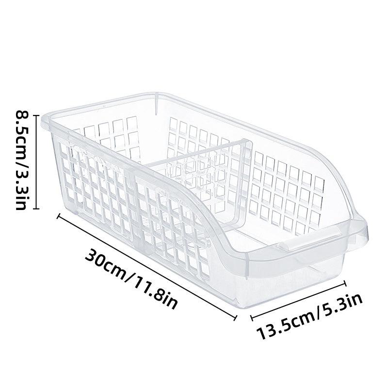 Transparent 4pcs Refrigerator Storage Box Set, 30x13.5x8.5cm, Adjustable Dividers - SuperSaverAU - view 3