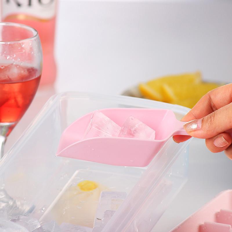 Premium Blue 55 Grid Ice Cube Tray with Lid Storage Box and Scoop