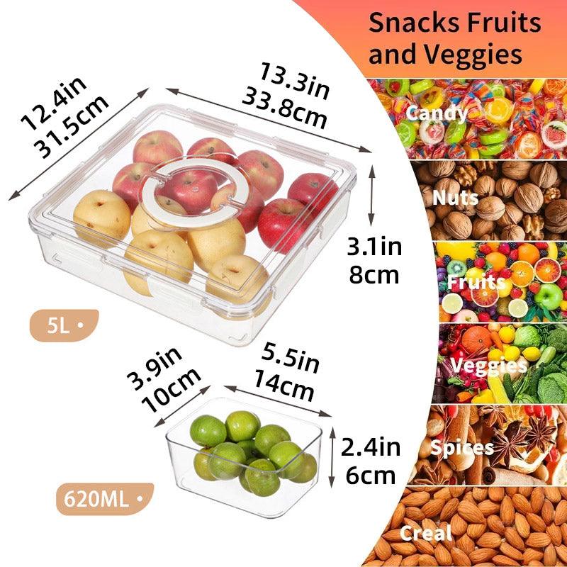 Portable Sealed Kitchen Refrigerator Storage Box - 5L, Black, 6 Compartments - SuperSaverAU - view 3