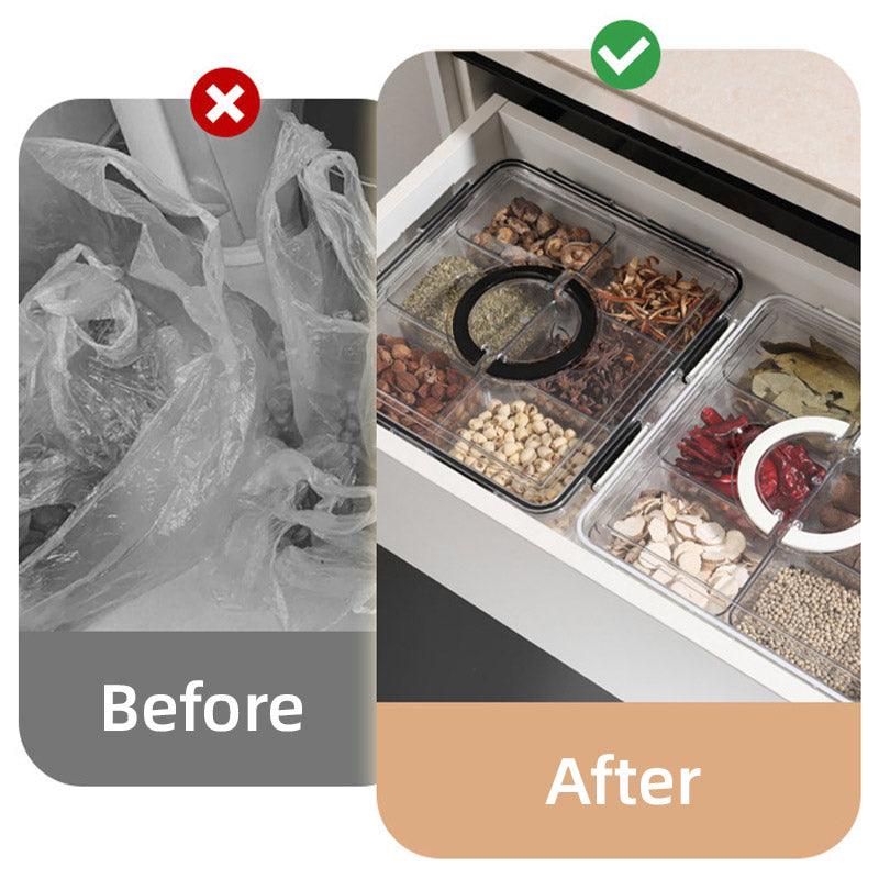 Portable Sealed Kitchen Refrigerator Storage Box - 5L, Black, 6 Compartments - SuperSaverAU - view 4