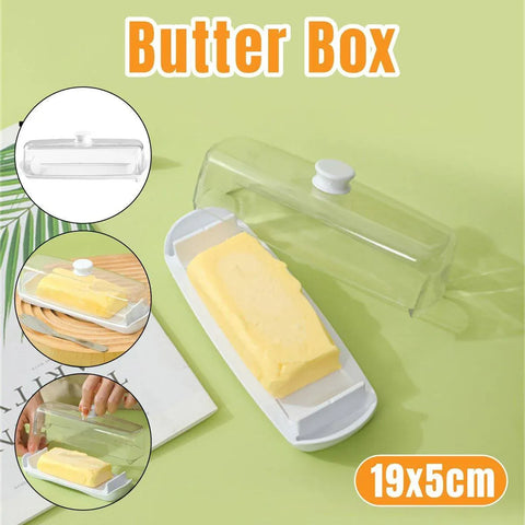 Premium Butter & Cheese Storage Box – Transparent Lid
