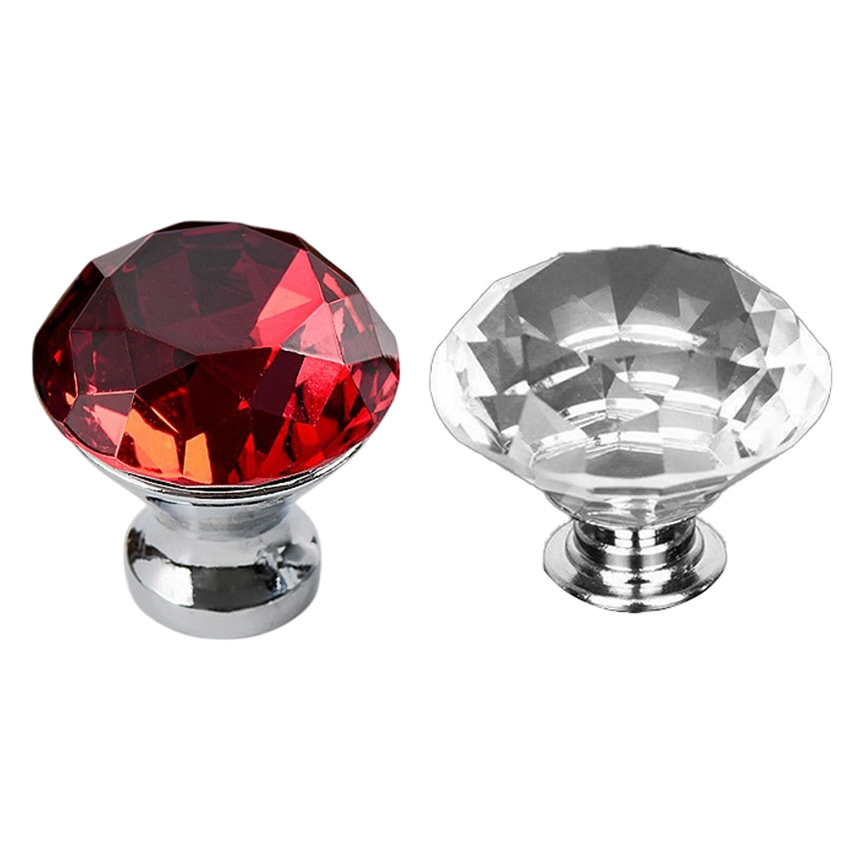 Red Crystal Diamond Knobs 40MM - 10 Pack Kitchen Cabinet Pulls - SuperSaverAU - view 2