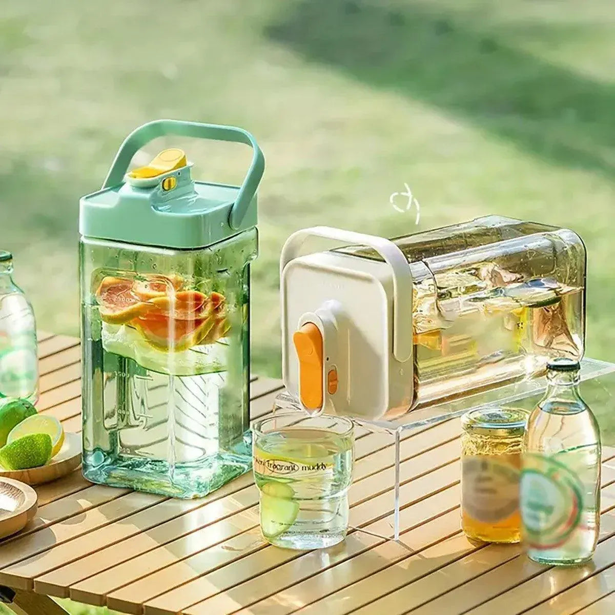 Premium 3.5L Green Cold Water Kettle Beverage Dispenser Jug