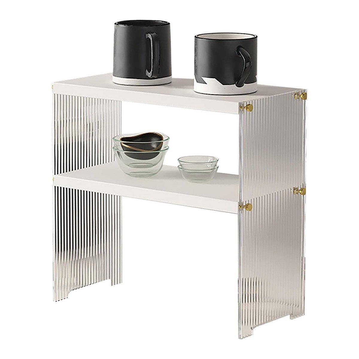 Acrylic Desktop Cup Holder Multi-Purpose Portable Storage Organizer For Home - Wood - SuperSaverAU - view 3