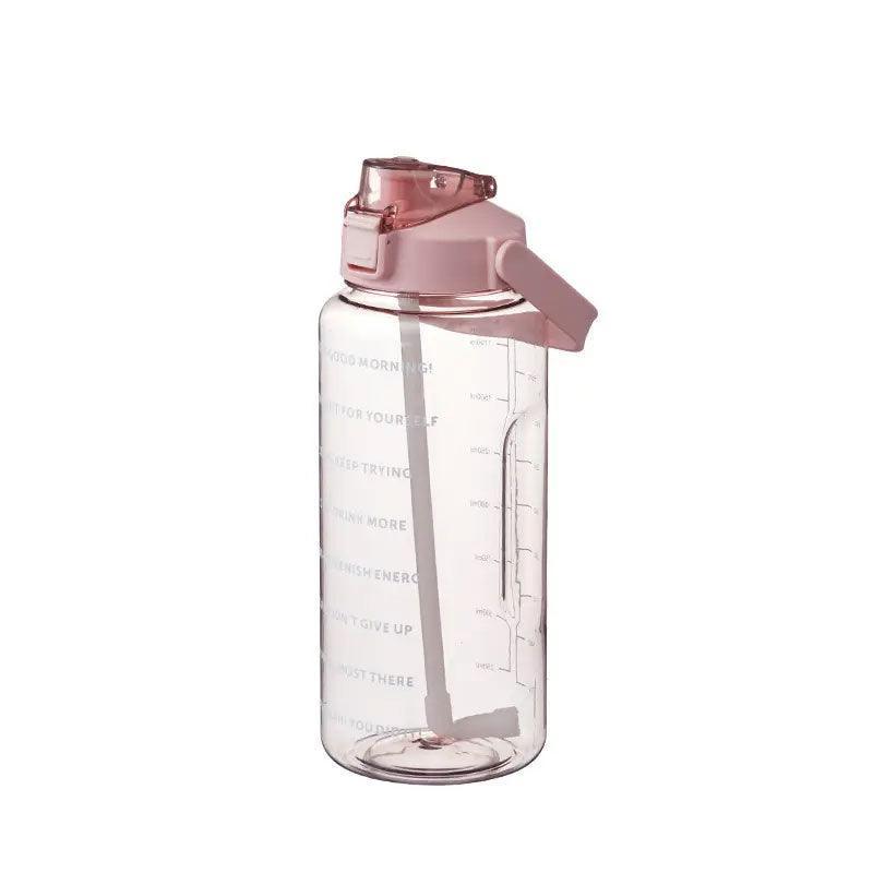 Premium Purple 2L Motivational Water Bottle with Straw and Time Markings