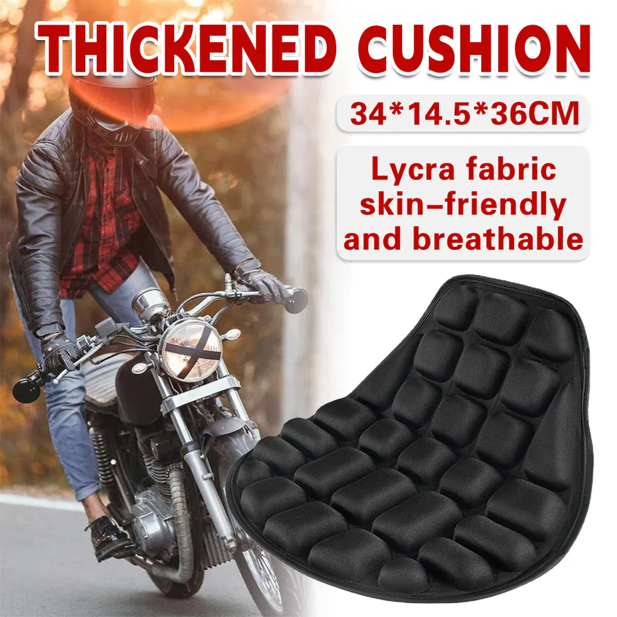 Premium Waterproof Lycra Motorcycle Seat Cushion Cover