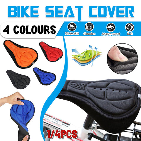 Premium Thick Silicone Bike Seat Cover with 3D Memory Foam & Drawstring - 4 Colours