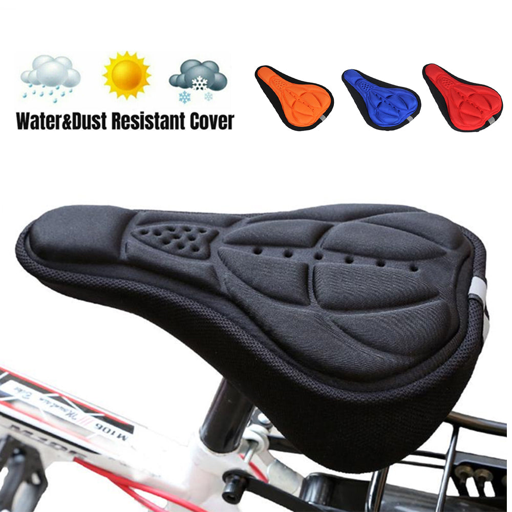 Premium Thick Silicone Bike Seat Cover with 3D Memory Foam & Drawstring - 4 Colours