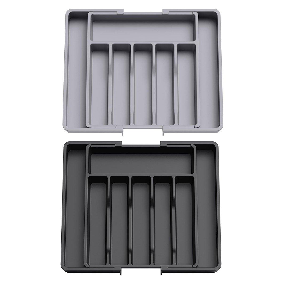 Premium Extendable Cutlery Tray Organiser – Black